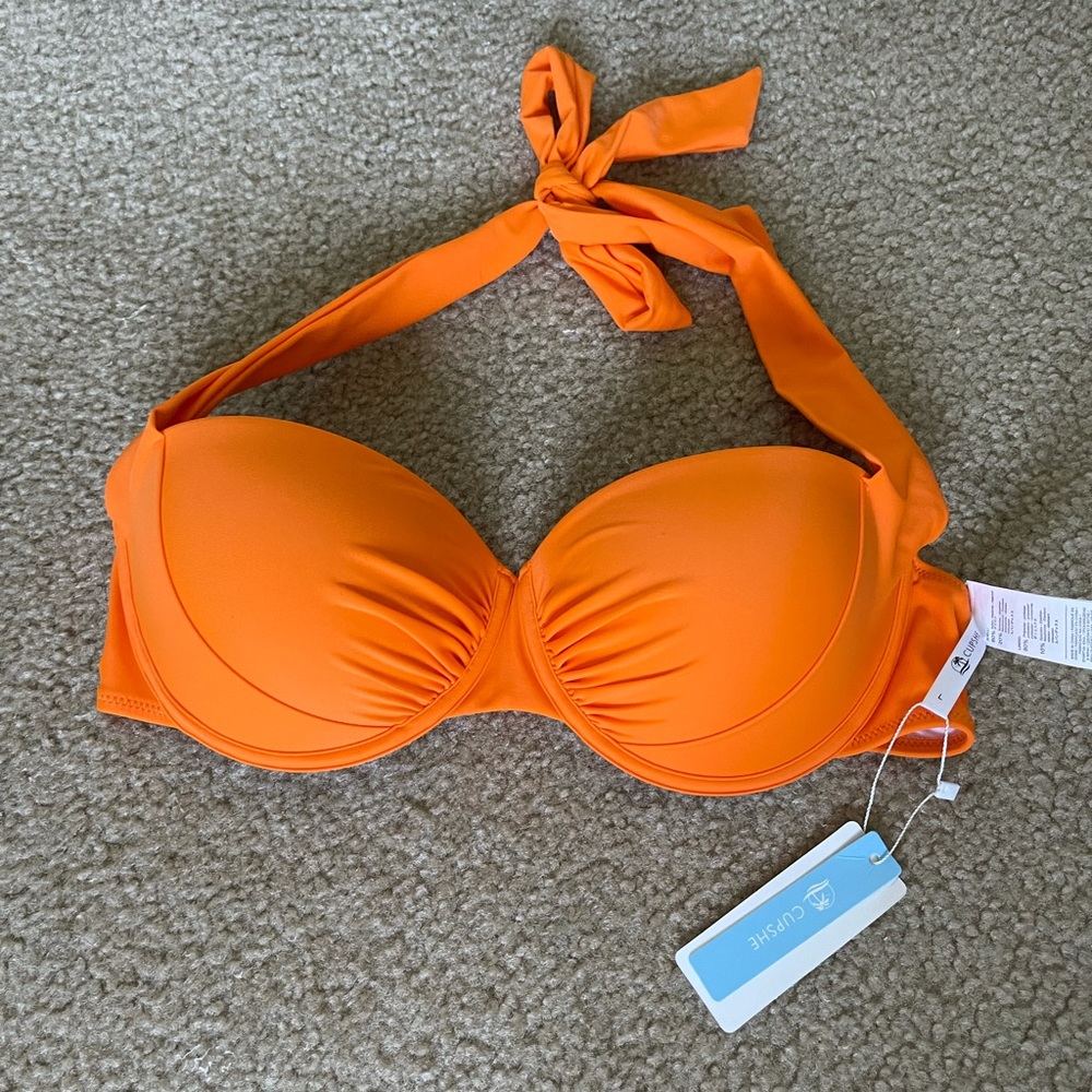 Cupshe Orange Halter Bikini Top